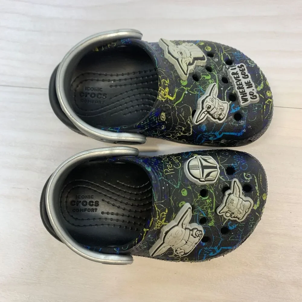 CROCS Toddler Size C5‎ Clog T Unisex Star Wars The Mandalorian Sandals